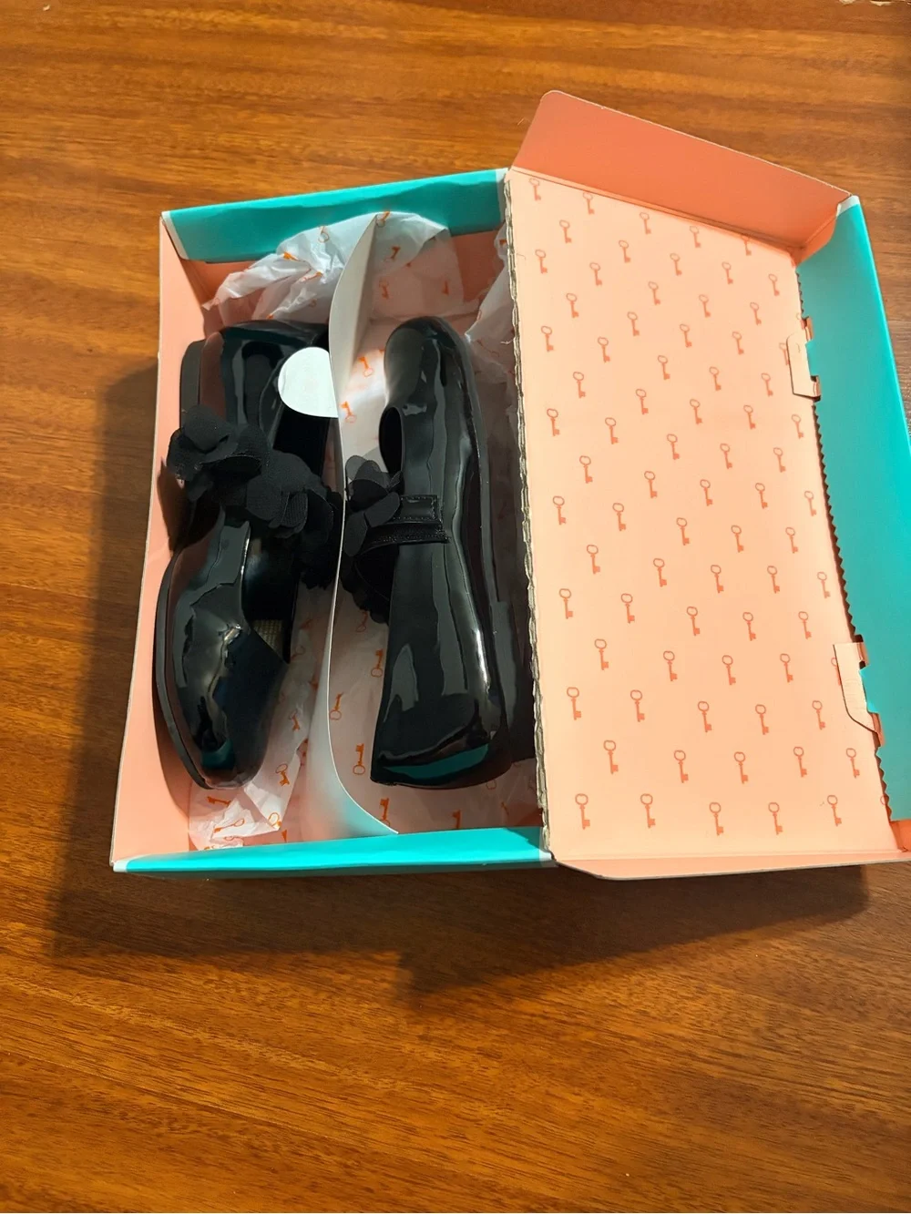 Copper Key Blossom Black Floral Mary Jane Shoes Size 13